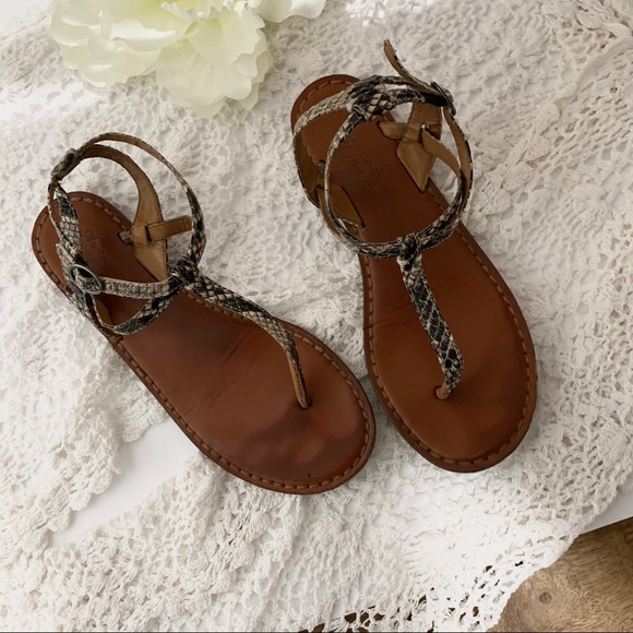 American Eagle Outfitters Shoes - AMERICAN EAGLE FAUX SNAKESKIN THONG SANDALS